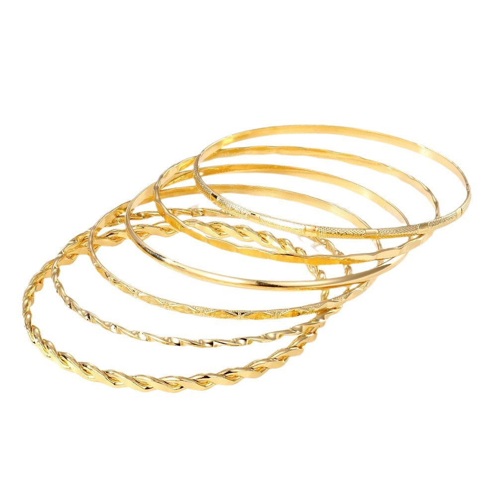 Golden Aura Bangle Bracelet Set