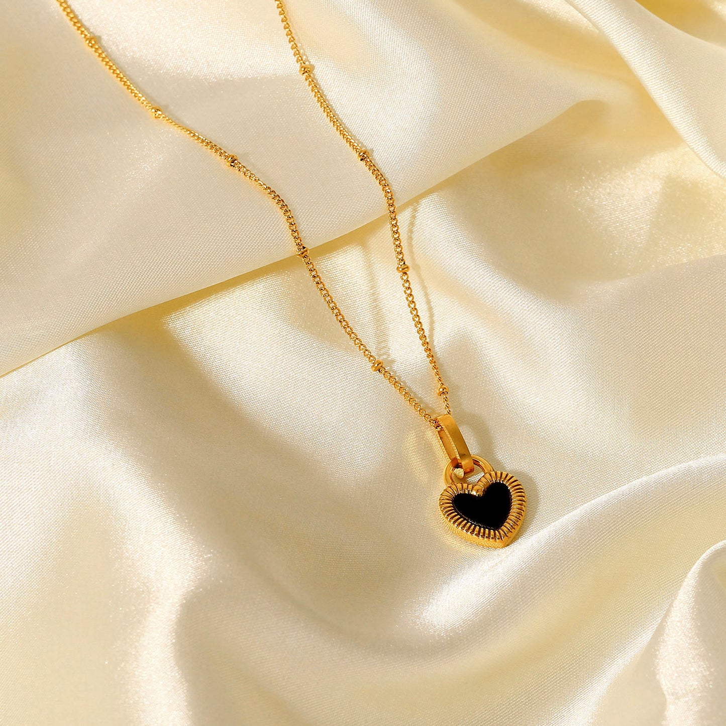 Gold Heart Lock Necklace