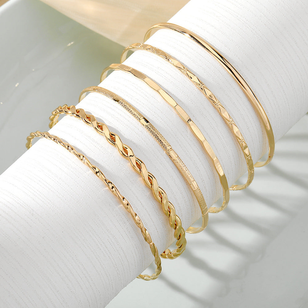 Golden Aura Bangle Bracelet Set