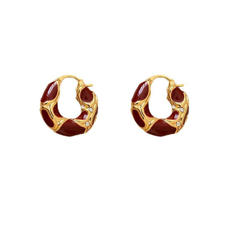 Enamel Hoop Earrings