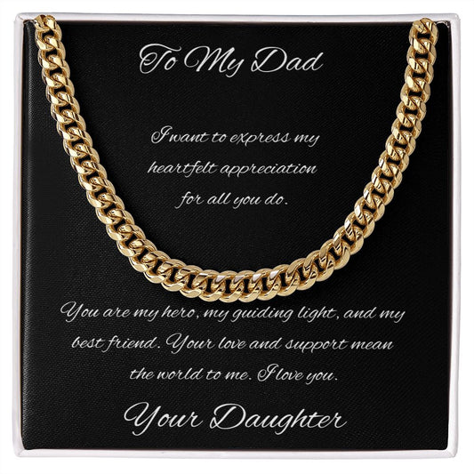 Cuban Link Chain - To Dad from Daughter