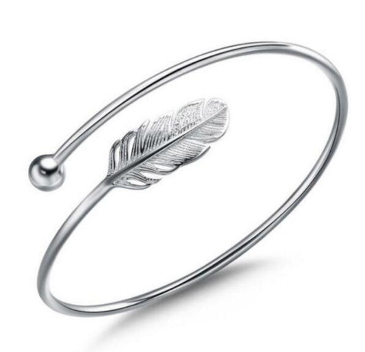 Sterling Silver Leaf Bracelet