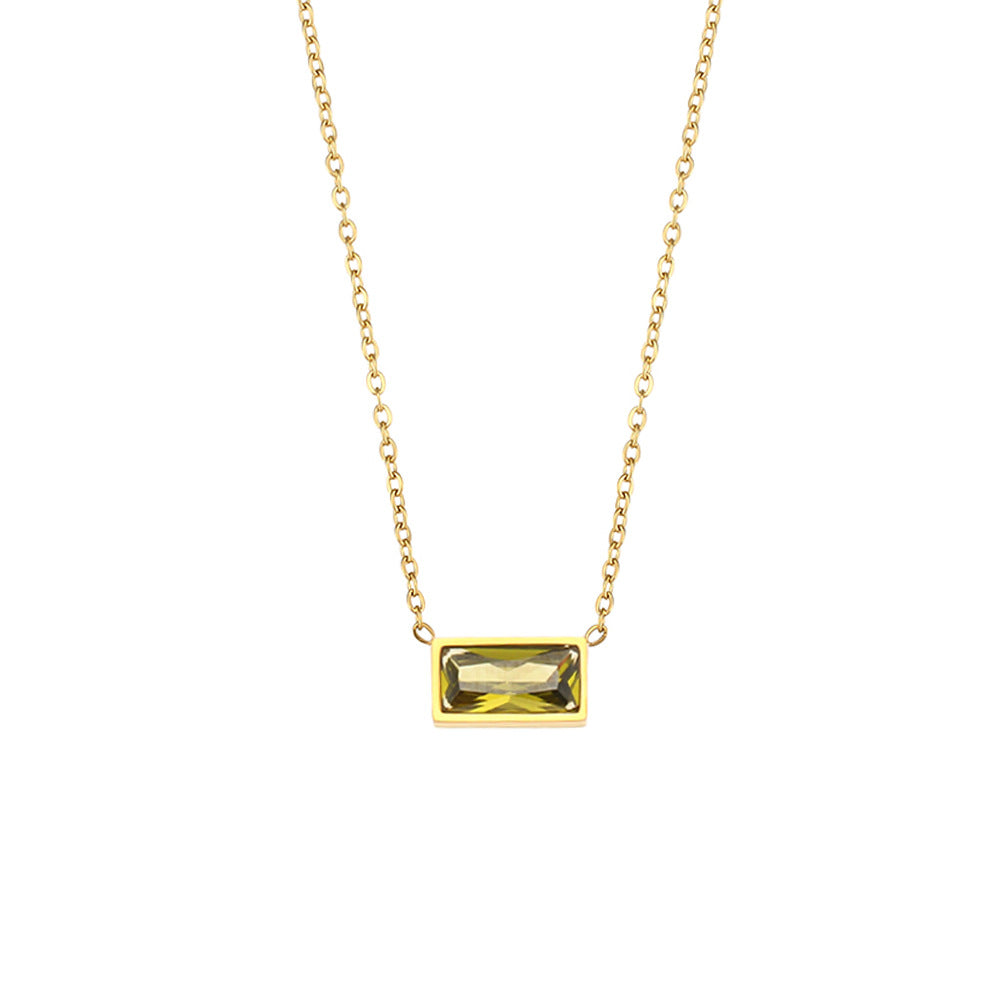 18k Gold Plated Gemstone Necklace