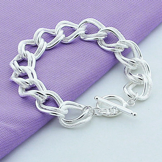 Silver Chunky Chain Toggle Bracelet