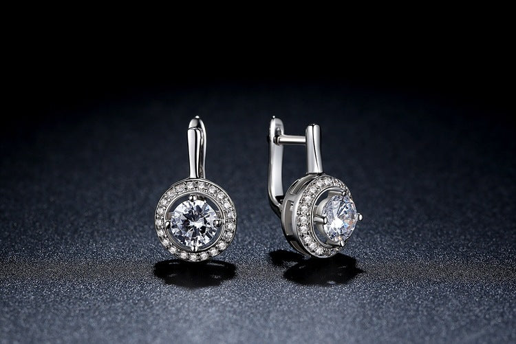 Fashion Leverback Zircon Earrings