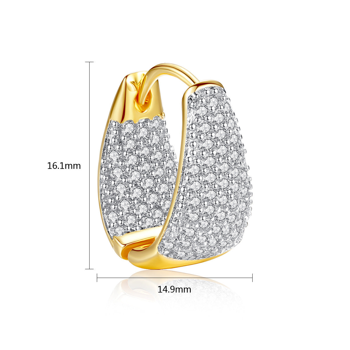 18K Gold Plated Pave Zircon Earrings