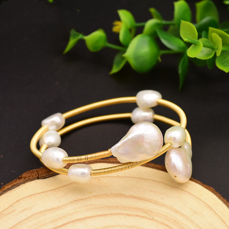 Freshwater Pearl Bangle Bracelet