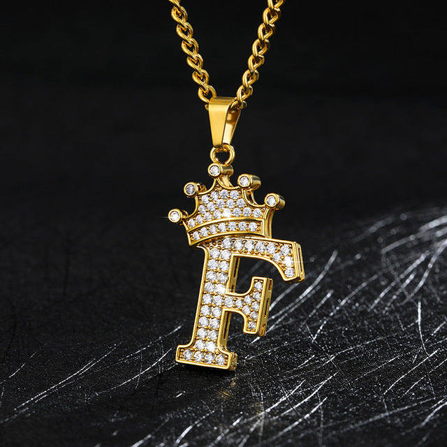 Crown Initial Necklace