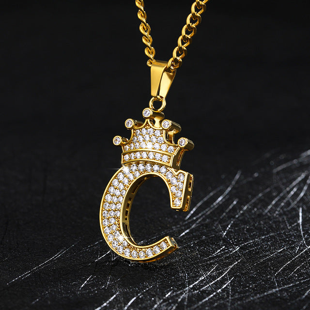 Crown Initial Necklace