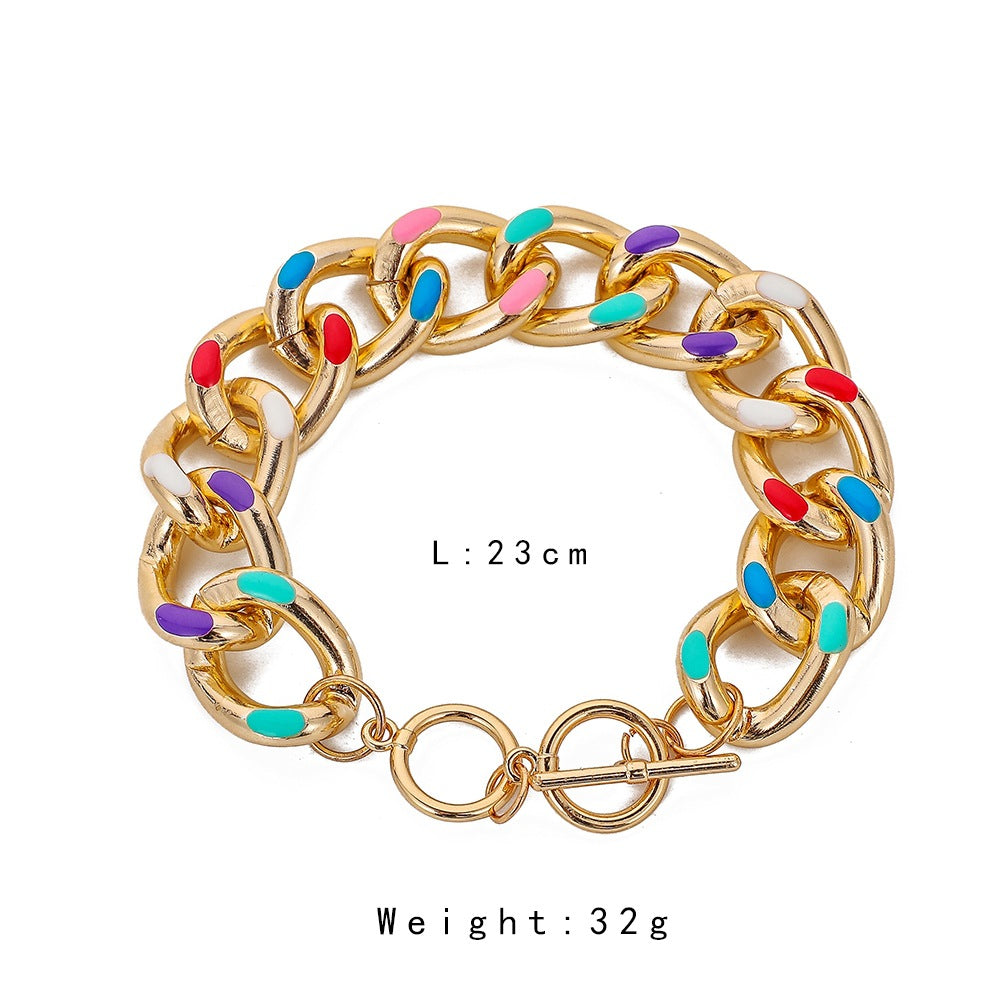 Rainbow Chunky Chain Bracelet