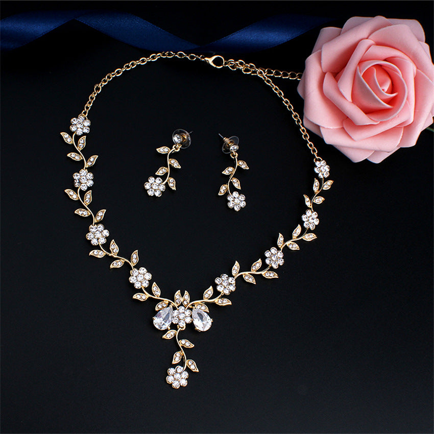 Plum Blossom Necklace and Earring Jewelry Set