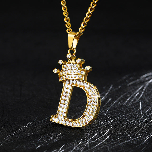 Crown Initial Necklace