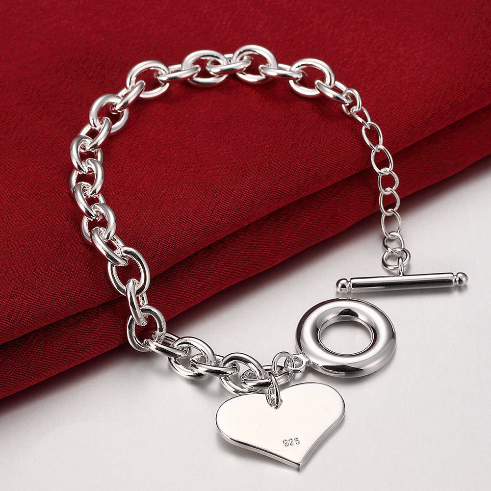 Silver Heart Charm Bracelet