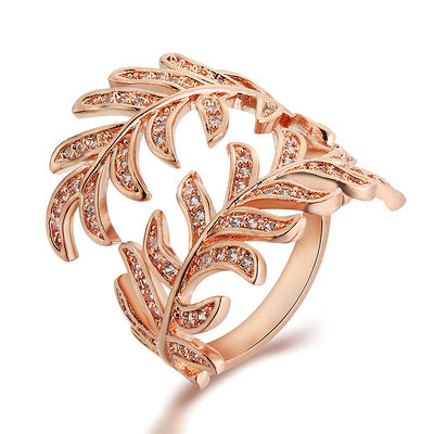 Sparkling Leaf Ring