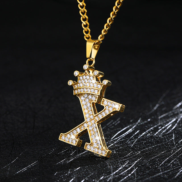 Crown Initial Necklace