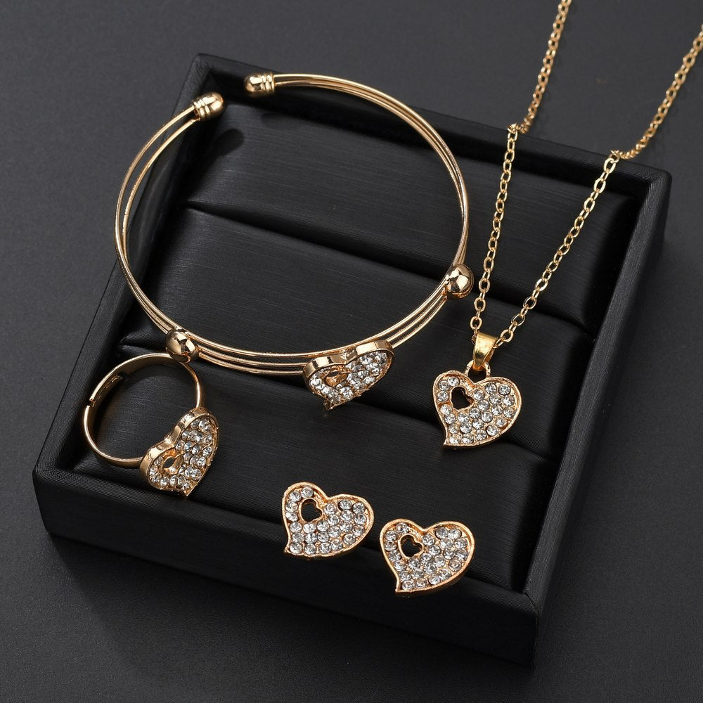 Love Heart Four-Piece Jewelry Set