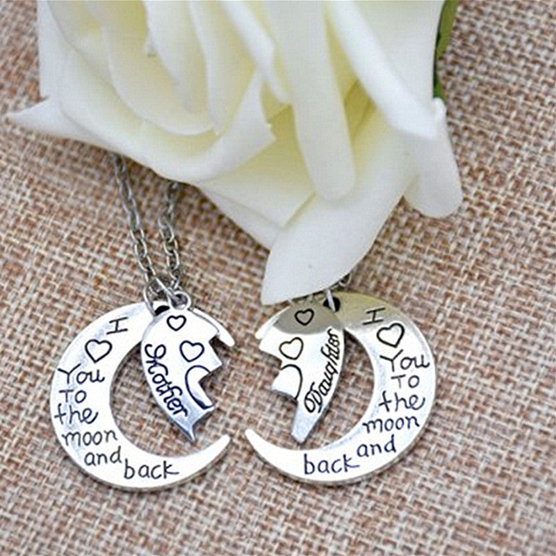 I Love You To The Moon And Back Mother Daughter Necklace