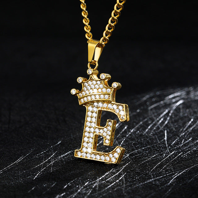 Crown Initial Necklace