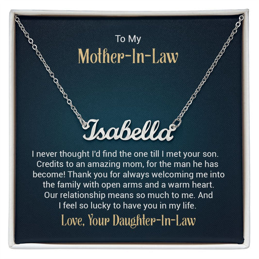 Custom Name Necklace For Mother-In-Law