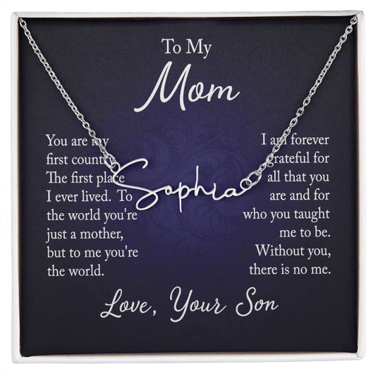 Signature Name Necklace For Mom From Son