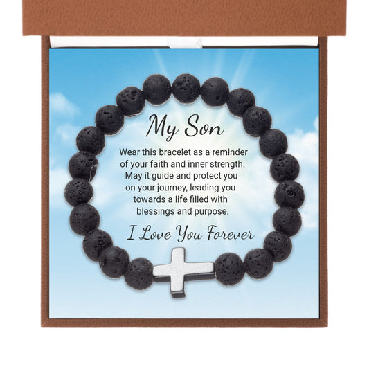 Faith - Cross Bead Bracelet Gift To My Son
