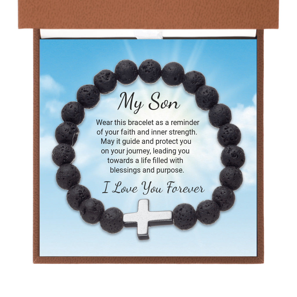 Faith - Cross Bead Bracelet Gift To My Son